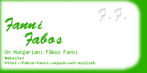 fanni fabos business card